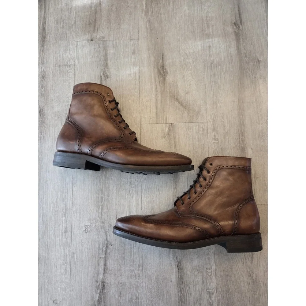 Thursday Boots Wingtip Burnished Lace Up Mens 11.5 Leather